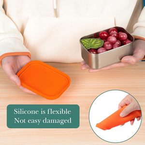 กล่องซอสสีสันสดใส กล่องสลัด ฝาซิลิโคน กล่องซอสสแตนเลสสำหรับเด็ก - Product Image 3