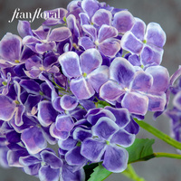 Fleur artificielle en soie d'hortensia réaliste à 2 têtes, réutilisable, en gros, fabriquée à la main, luxueuse, pour centre de table de mariage, maison, hôtel