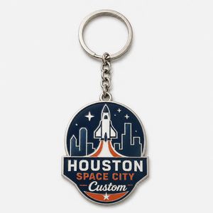 Llaveros Personalizados al por Mayor de Houston, Cadenas de la Ciudad Espacial, Diseño con Elementos Aeroespaciales, Recuerdo de Viaje, Llavero de Colección - Product Image 2