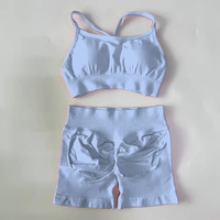 Ensembles de sport et de fitness sans couture à séchage rapide pour femmes avec logo personnalisé, couleur unie, haute élasticité, respirants, pour la course à pied, l'entraînement et le yoga