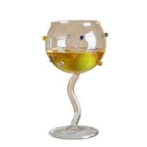 <strong>Wholesale</strong> Custom Blown Lead Free Borosilicate Colored Goblet <strong>Champagne</strong> Coupe Stemware Glasses for Party Wedding - Product Image 1