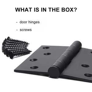 Charnières en fer noir <span class=keywords><strong>pour</strong></span> meubles, 4*4 pouces*3mm, charnières à roulement à billes robustes, charnières de porte modernes <span class=keywords><strong>pour</strong></span> portes extérieures et intérieures - Product Image 3