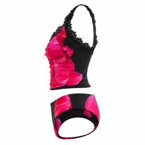 Conjunto de Bikini con Estampado Floral, Secado Rápido, Traje de Baño de Dos Piezas con Volantes para Mujer - Product Image 3
