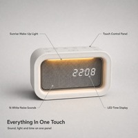 Jam Alarm Lampu Bangun Tidur dengan 16 Suara White Noise, Alarm Ganda, Lampu Tidur untuk Melatih Tidur Anak, Pabrik Lampu Malam