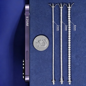 กำไลเทนนิสเพชรโมอิสซาไนต์ VVS ขนาด 2 มม.-6 มม. แฟชั่นหรูหราสำหรับผู้หญิงและผู้ชาย ทองคำ 925 เงินสเตอร์ลิง เครื่องประดับโมอิสซาไนต์เพาะเลี้ยงในห้องปฏิบัติการ - Product Image 4