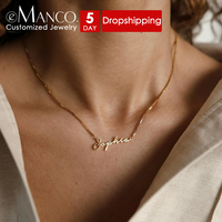 Collares Personalizados Emanco, Joyería de Moda Exquisita, Collares Minimalistas con Letras, Creando un Collar con Colgante de Nombre Único
