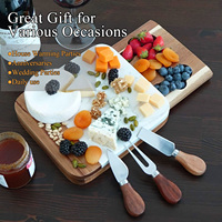 Vente en gros d'usine : Ensemble de planches à charcuterie personnalisées en bois d'acacia et marbre, avec couteau à fromage