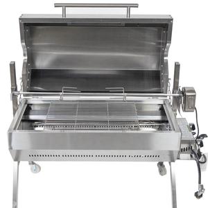 Rôtissoire à gaz et charbon de bois de 1000 mm, rôtissoire automatique pour barbecue avec une capacité de 30 kg - Product Image 1