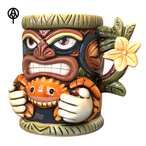 Taza de Cóctel Hawaiana de Porcelana Personalizada al por Mayor, Taza <span class=keywords><strong>Tiki</strong></span> de Cerámica Única con Forma de Cangrejo para Bar de Playa, Restaurante de Mariscos, Fiesta, Comida - Product Image 2
