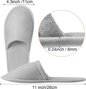Chaussons jetables pour invités, 6 paires de chaussons de spa, d'hôtel et de maison pour les pieds nus, chaussons d'intérieur en vrac pour femmes et hommes - Product Image 2