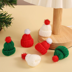 Christmas <b>Mini</b> Wool Hat Korean Knitted Hat Diy Cake Wine <b>Bottle</b> Decoration Finger Hat Accessories - Product Image 2