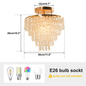 <span class=keywords><strong>Lampadario</strong></span> Moderno in Cristallo K9 di Lusso con LED, Plafoniera per <span class=keywords><strong>Ingresso</strong></span> Principale e Corridoio - Product Image 4