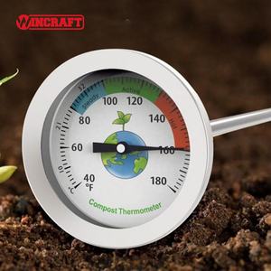 Testeur de sol bi-métal numérique de 54mm sonde en acier inoxydable de plante de jardin extérieur avec thermomètre pour sol de compost - Product Image 1