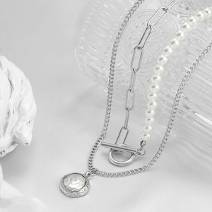 Collar de joyería de moda al por mayor para mujer, conjunto de collar con colgante de oro y corazón multicapa - Product Image 3