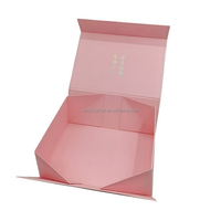 Boîte rigide pliable personnalisée avec fermeture magnétique, surface mate rose, carton à rabat pour l'emballage de cadeaux de beauté