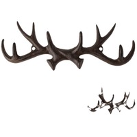 Porte-manteau et porte-chapeaux mural extérieur en métal moulé imitation bois de cerf, style antique, vintage