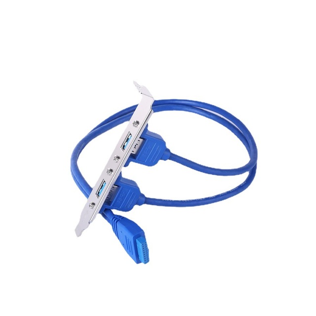Dual USB 3.0 Type-A Female Panel Mount to Motherboard USB 3.0 Internal IDC 20 Pin Header Adapter