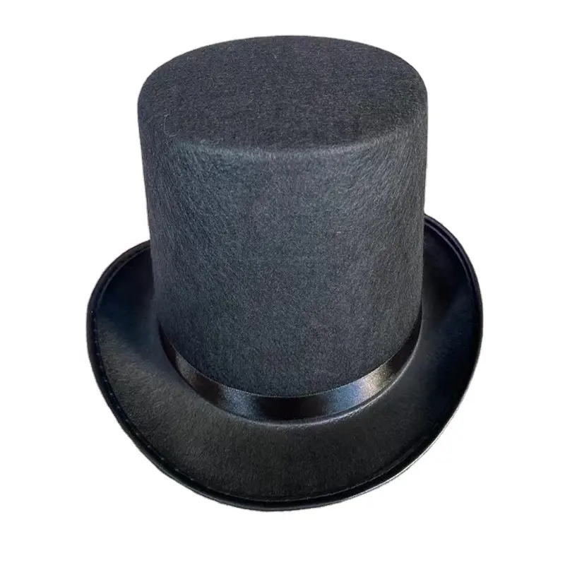 Оптовая продажа, Винтажный Классический фетровый черный верх, мужская формальная шляпа-смокинг, черная женская шляпа