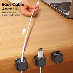 6 Pack clip per <span class=keywords><strong>cavi</strong></span> magnetici supporto filo adesivo Organizer per la casa ufficio <span class=keywords><strong>scrivania</strong></span> telefono auto muro di gestione accessorio - Product Image 4