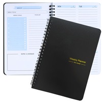 Agenda Espiral Semanal y Diaria 52 Semanas, Cuaderno A5 con Espiral, Planificador Mensual con Cubierta Transparente de PP