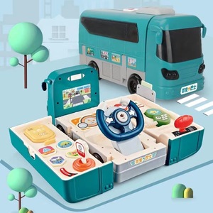 Juego de Juguetes de Plástico Multifuncional Deformable, Juego de Simulación Musical con Volante, Autobús Escolar de Juguete para Niños, Regalo - Product Image 3