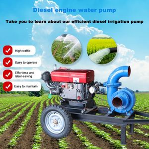 Pompe à eau centrifuge haute pression à grand débit, personnalisée pour l'irrigation agricole, avec moteur diesel et conception mobile - Product Image 6