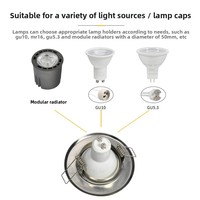 Spot LED encastré pour salon, boîtier de projecteur MR16, rail d'éclairage G53/GU10, kit de plafonnier universel