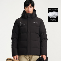 PELLIOT Hiver Respirant Polyester Fermeture Éclair Durable 650 Rempli Plus La Taille Hommes Doudoune D'oie Manteaux