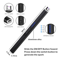 Briquet personnalisé rechargeable par USB, allumeur électrique à arc, briquet en métal coupe-vent avec boîte cadeau pour la cuisine, les bougies d'extérieur