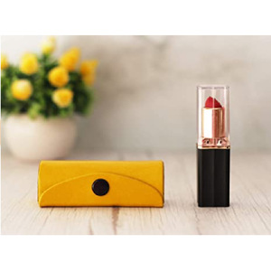 Custom-made PU leather <b>lipstick</b> <b>case</b>, single-piece <b>lipstick</b> protective sleeve, portable lip gloss storage box with <b>mirror</b>. - Product Image 2
