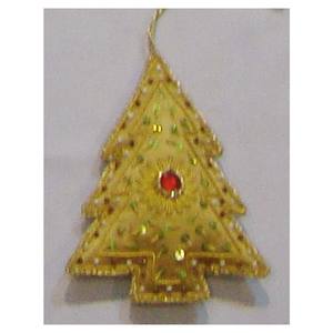 Christmas Hanging Tree Shape Ornament With Beaded Work - Product Image 1