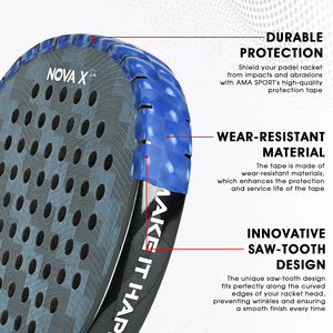 Nastro Protettivo per Telaio Racchetta da Padel <span class=keywords><strong>AMA</strong></span>, Facile da Installare, Logo Personalizzabile, Design Visivo a Occhio di Gatto a Forma di Dente di Sega, Durevole - Product Image 3
