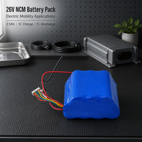 Batterie NCM 26V 2500mAh, module d'alimentation OEM avec faisceau de connecteurs pour fauteuil roulant électrique, bateau, robot et systèmes de secours
