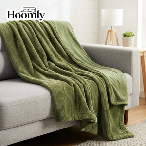 Плед из искусственного меха Hoomly Wholesale, высокое качество, 100% полиэстер, зеленый жаккард, 200x240 см, для современного дома, отеля, гостиной. - Product Image 5