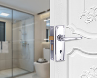 Serrure à mortaise à 2 leviers de qualité supérieure pour porte d'entrée, poignées de porte avec serrures et clés pour hôtel et maison