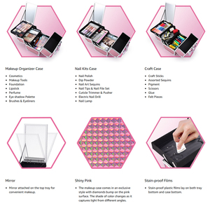 Custom Logo Cosmetic Storage <b>Box</b> with Locking System - Adjustable Aluminum <b>Makeup</b> Organizer for Nail Teeth Whitening Training - Product Image 4