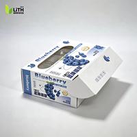 Boîte en plastique PP creuse pour l'exportation de myrtilles fraîches, avec fenêtre de visualisation, logo personnalisé, réutilisable, bac de stockage pour baies, recyclable