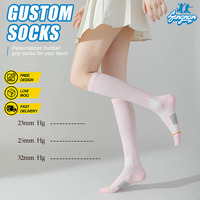 Nouvelles chaussettes de compression athlétiques professionnelles, respirantes, montantes jusqu'au genou, chaussettes de compression fantaisie pour la course à pied, le badminton, le sport