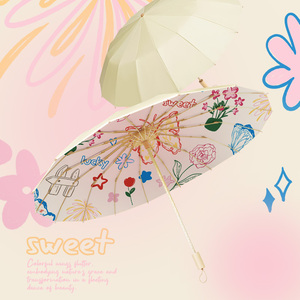 <span class=keywords><strong>Parapluie</strong></span> toutes saisons à 16 baleines colorées avec cadre en alliage d'aluminium renforcé et conception coupe-vent double <span class=keywords><strong>taille</strong></span> - Product Image 5