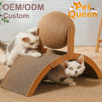Jouet interactif pour chat, boule à gratter en bois, griffes à aiguiser, résistant à l'usure, grattoir pour chat en sisal, corde à gratter pour chat