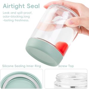 Thủy tinh bột yến mạch cup với Silicone tay áo Mason Jar với nắp cho qua đêm yến mạch thủy tinh lưu trữ Jar sữa chua lưu trữ Jar - Product Image 3