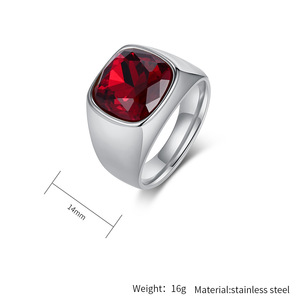 Anel de Pedra Brilhante Antioxidante e Impermeável, Anéis de Cristal de Zircônia Luxuosos, Revestidos em PVD com Ouro 18k, Anéis de Aço Inoxidável 316L - Product Image 3