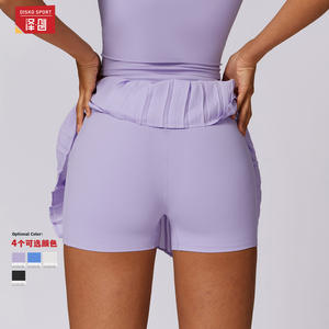 Falda de tenis plisada Disko Sport para mujer, de secado rápido, antiexposición, falda corta deportiva de color sólido para adultos. - Product Image 5