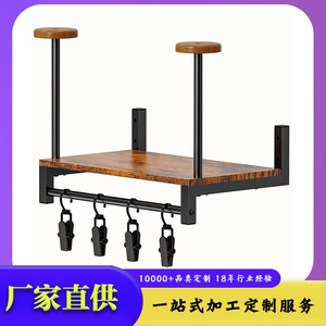 Wooden Helmet Storage Rack With <b>Hooks</b> For Motorcycle Helmet Display And Organization <b>Shelf</b> 2nd Floor Simple Design - Product Image 5
