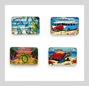 Recuerdos de Viaje Promocionales de las Bahamas, Imán 3D con Diseño de Playa Oceánica, Decoración Artística para el Hogar, Imanes para Refrigerador de Vidrio - Product Image 3