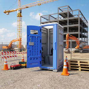 Toilettes et douches portables en plastique HDPE, écologiques, personnalisables, pour travaux de construction en extérieur - Product Image 1