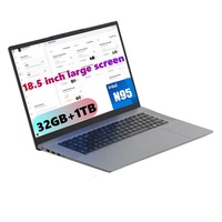 Ordinateur portable de jeu Intel Celeron N95 18.5 pouces avec grand écran 1920*1080 IPS DDR4 32 Go de RAM SSD 1 To boîtier en métal de déverrouillage par empreinte digitale