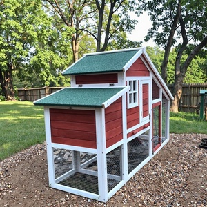 SDC032 pour poulailler en bois de luxe moderne et durable avec toit imperméable, grand enclos, rampe et motif imprimé - Product Image 3
