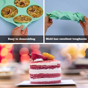 2 <b>Pcs</b> Silicone Muffin Top Pans for Baking, 4 Inch Non-Stick Round Baking Molds for <b>Mini</b> Cake, Muffin Top - Product Image 2