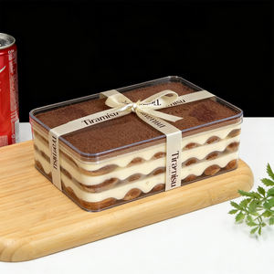 Caja para Tiramisú, Contenedor de Plástico PS de Grado Alimenticio con Tapa para Empacar Pasteles de Mousse, Caja Transparente para Almacenamiento de Postres al por Mayor - Product Image 1
